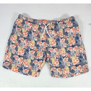 Tallia Sport‎ Swim Trunks XL Blue Pink Floral Pineapple Tropical Beach Shorts